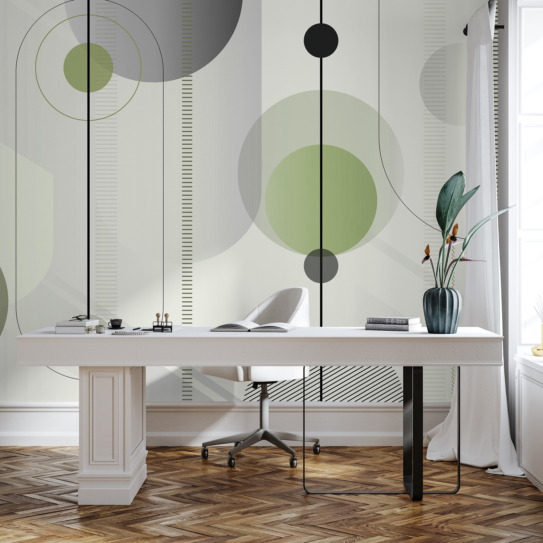 Geometric design in calming colors