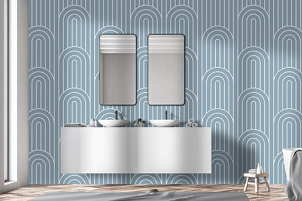 A pattern of white and blue lines