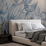 Ταπετσαρίες Ένα σχέδιο λουλουδιών σε έναν ραγισμένο τοίχο