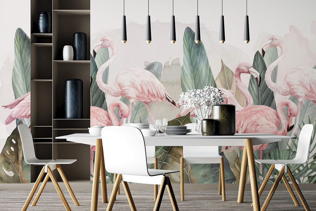 w00505v1piq45r 1024x683 - Μια ομάδα ροζ φλαμίνγκο και φύλλα - tegory