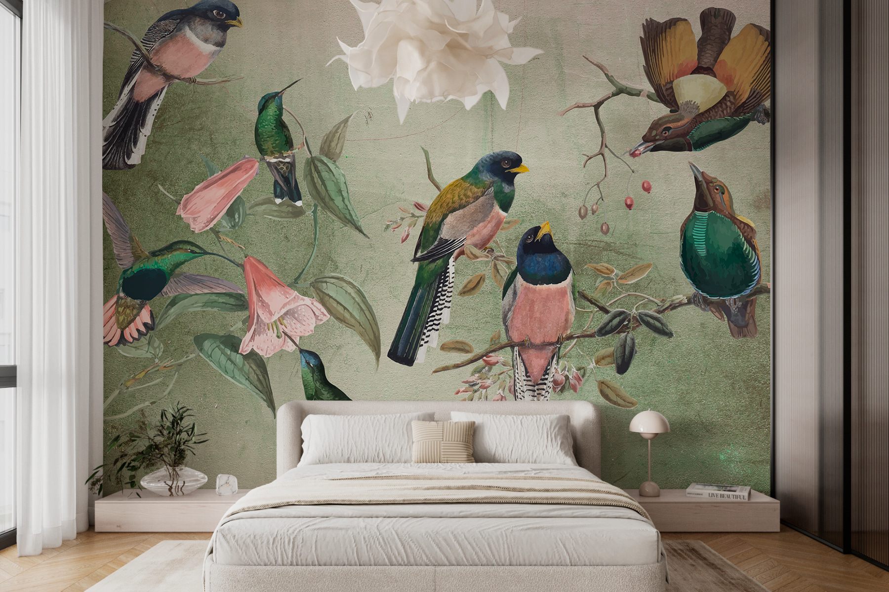 w00543pib41r - Μια ομάδα πουλιών σε ένα κλαδί - tegory