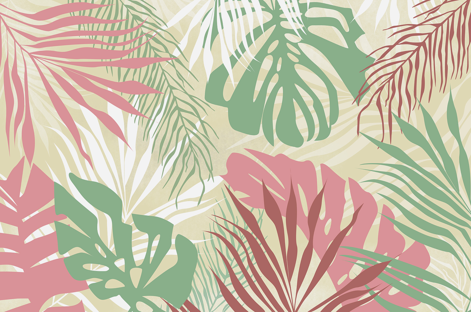 w00676p - Ένα μοτίβο από φύλλα σε λευκό φόντο - tegory