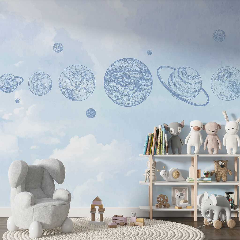 A line of planets in the sky