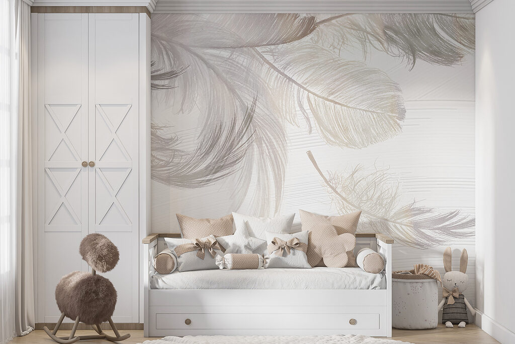 A group of white feathers