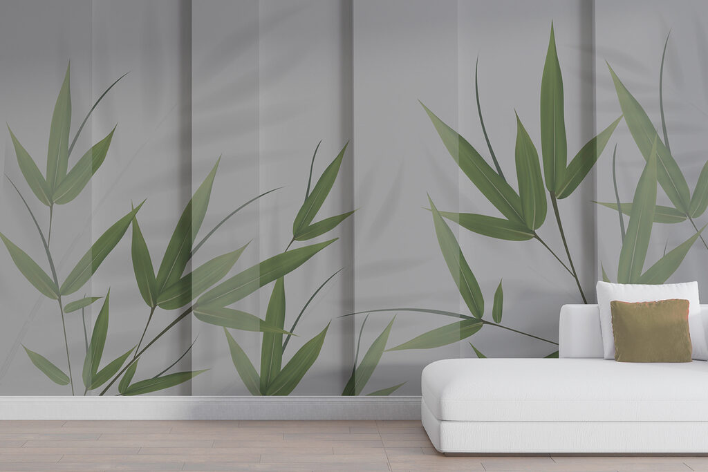 A green leaves on a white surface