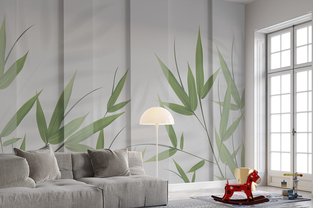 A green leaves on a white surface