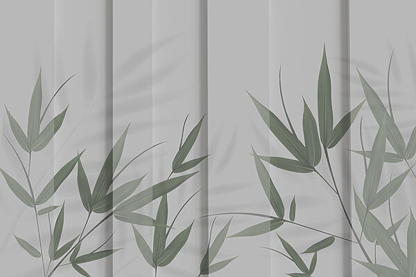 A green leaves on a white surface