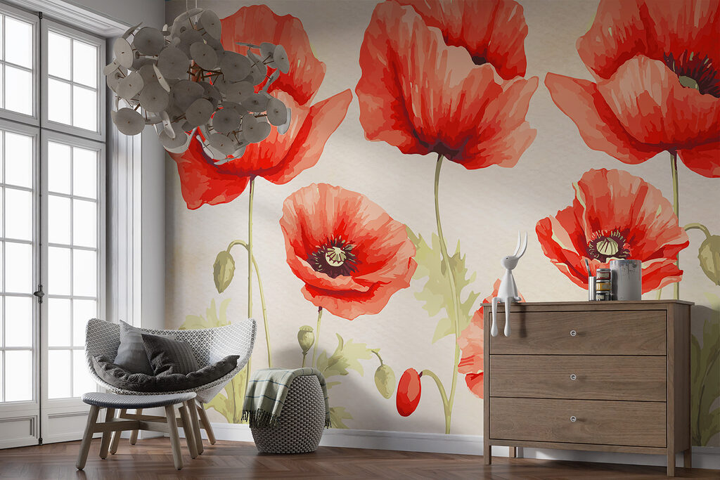 A group of red flowers