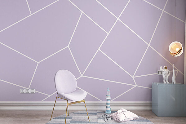 A purple background with white lines