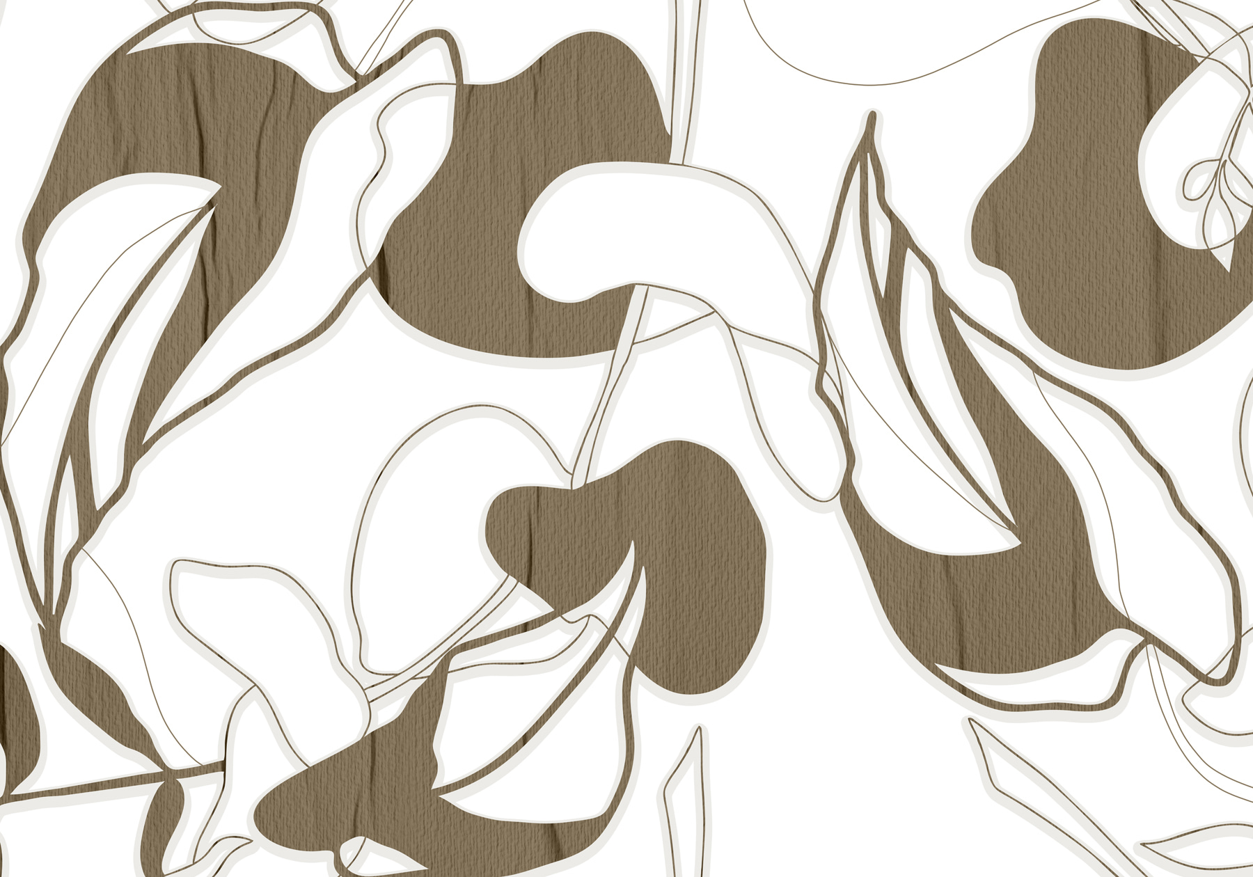 A white and brown floral pattern