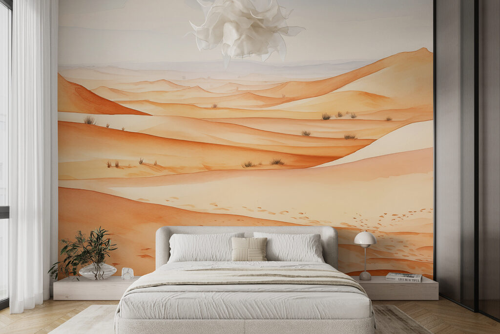 A desert landscape with sand dunes