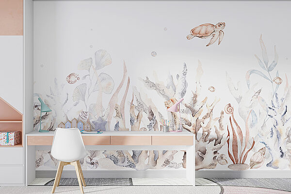 Ταπετσαρίες Φύκια και φύκια σε λευκό φόντο