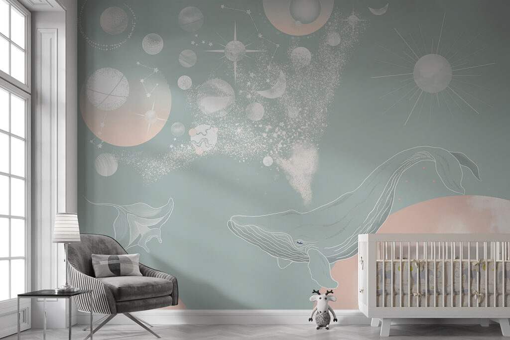 A whale with a cloud of smoke