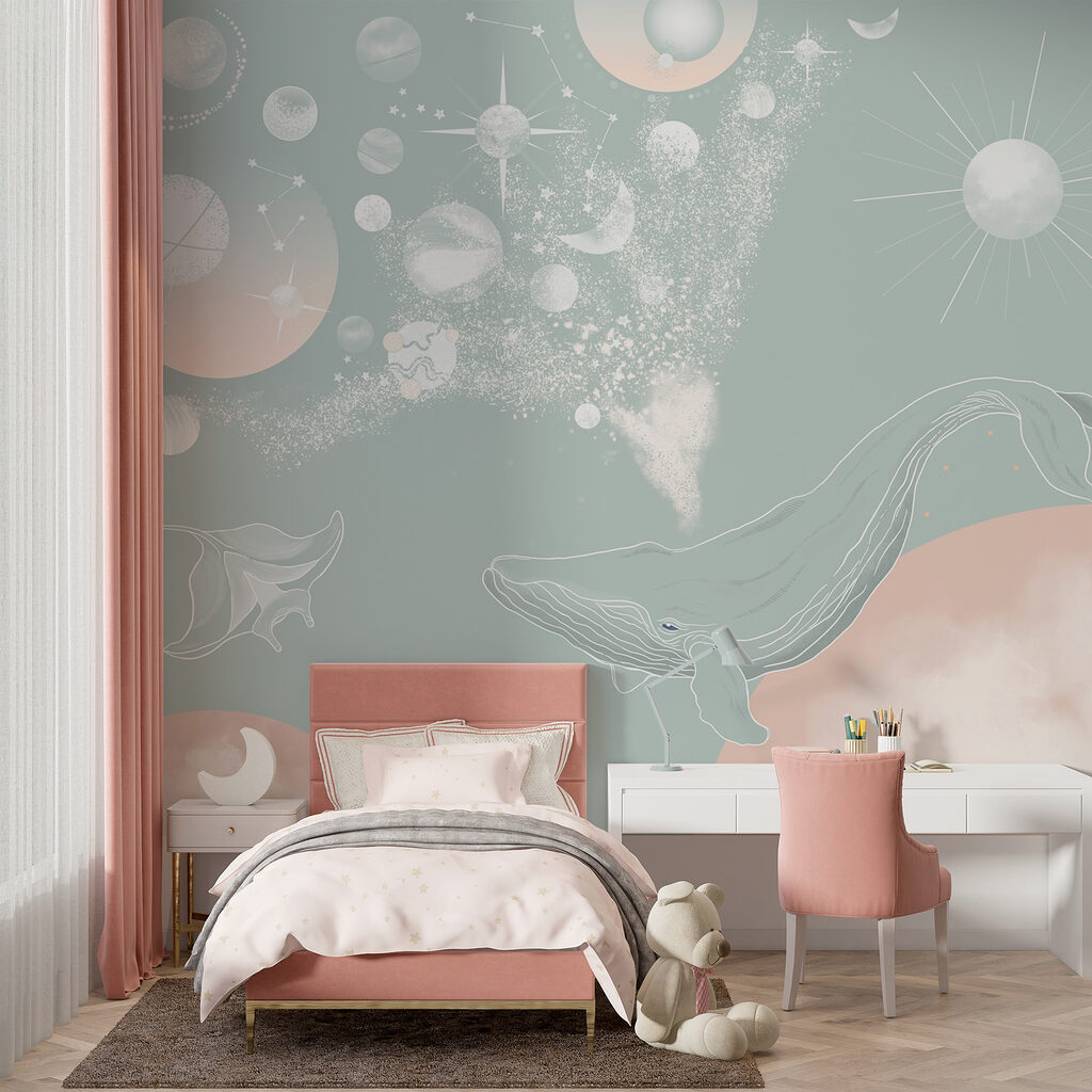 A whale with a cloud of smoke