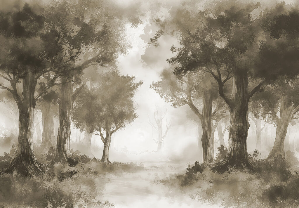 A group of trees in a forest