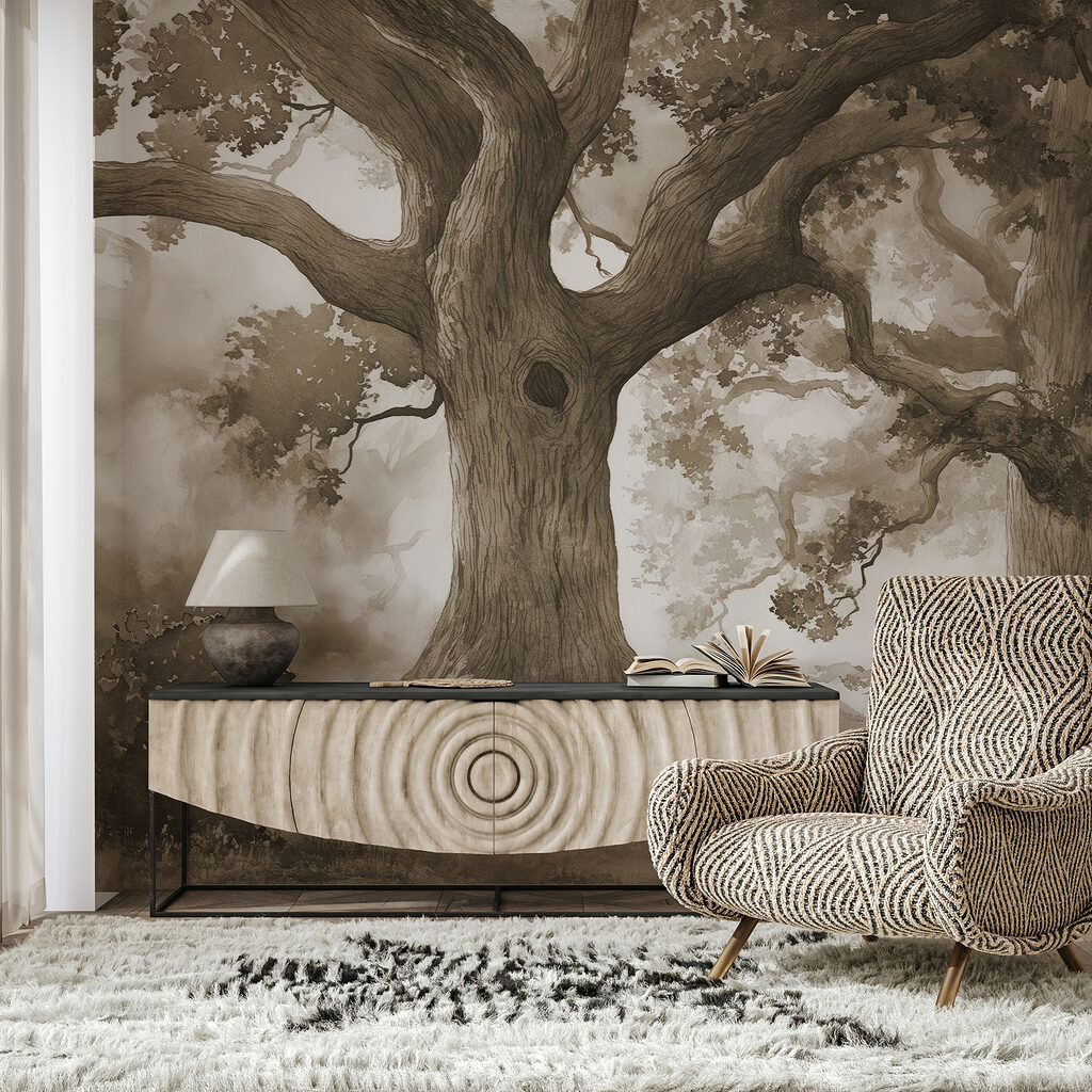 A group of trees with a hole in the trunk A group of trees with a hole in the trunk