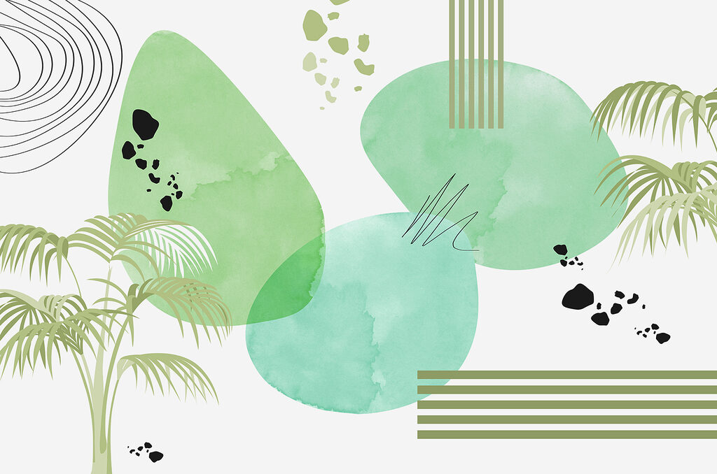 A green and black art