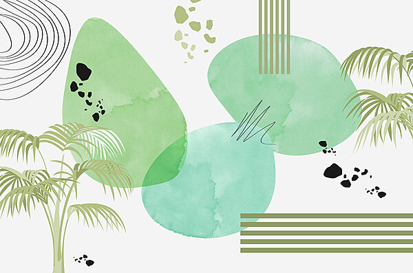 A green and black art