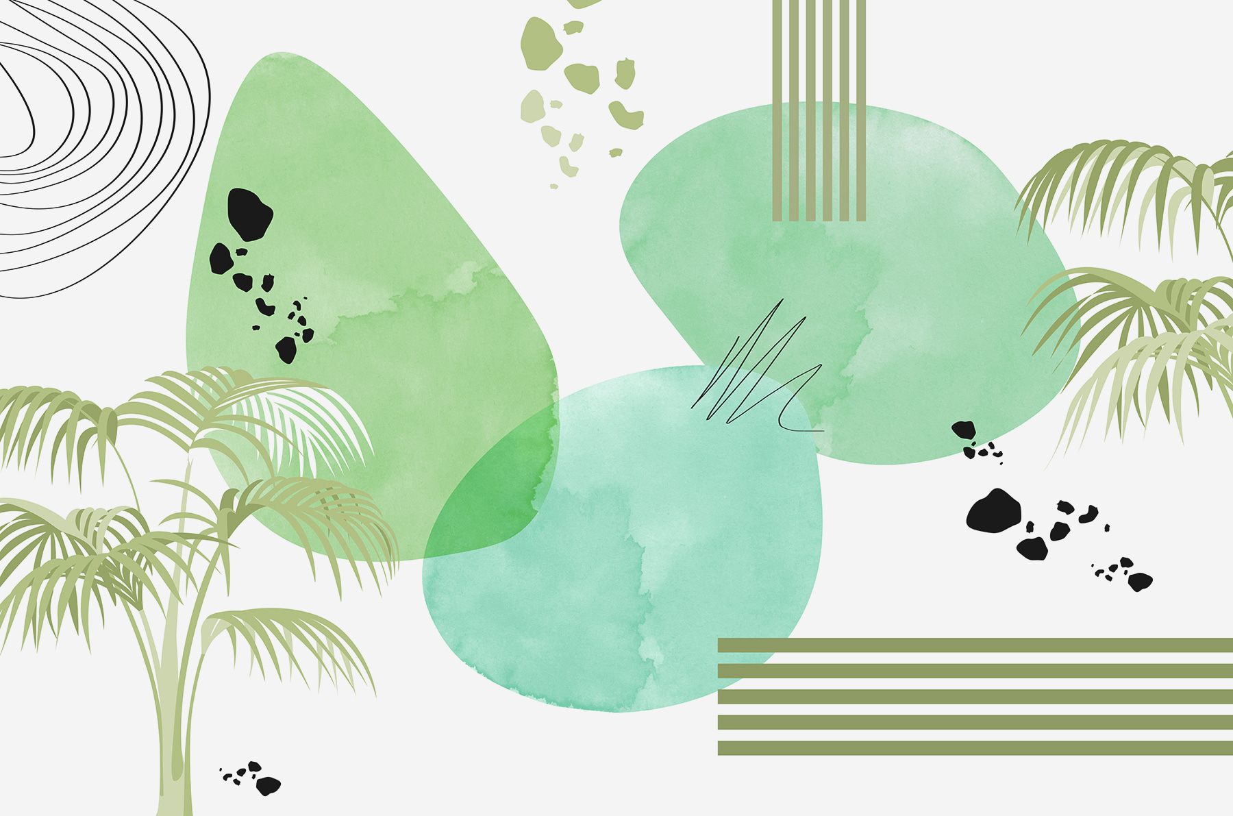 A green and black art