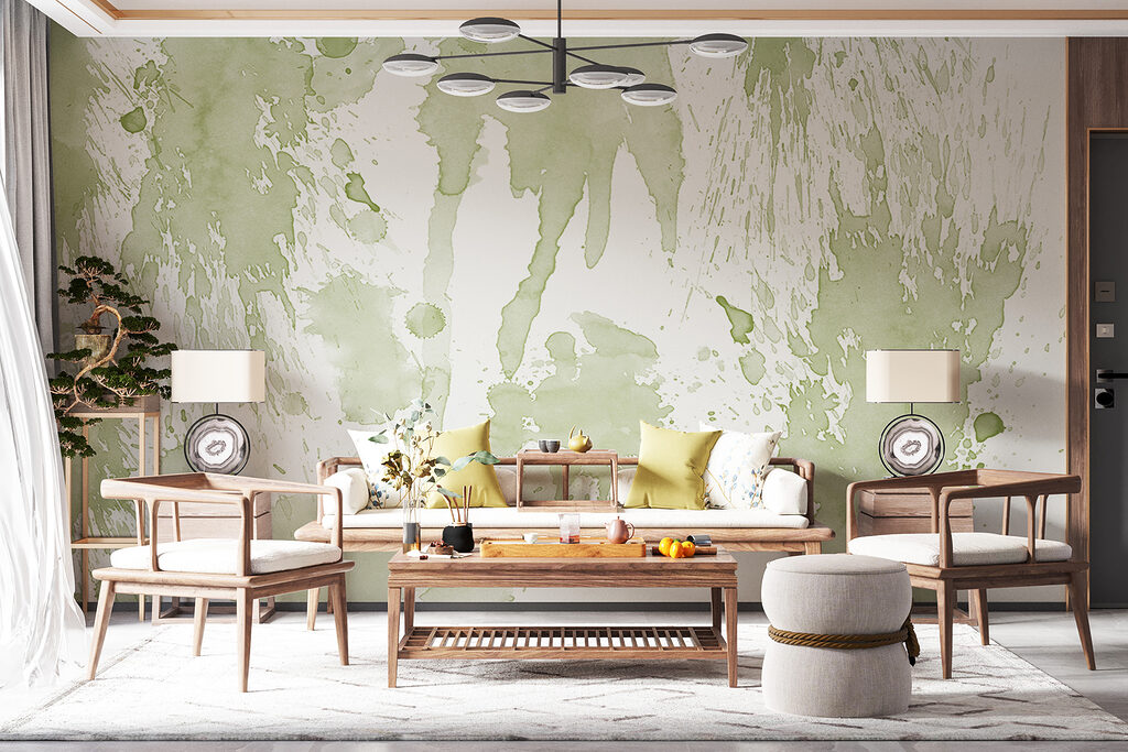 A close up of a paint splatter