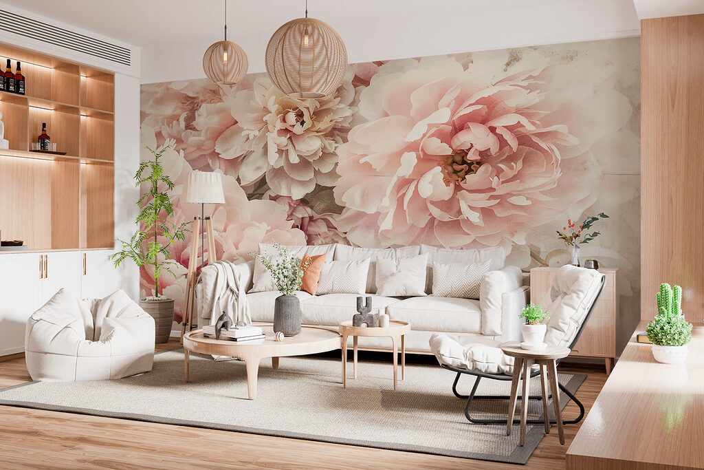 A group of pink flowers