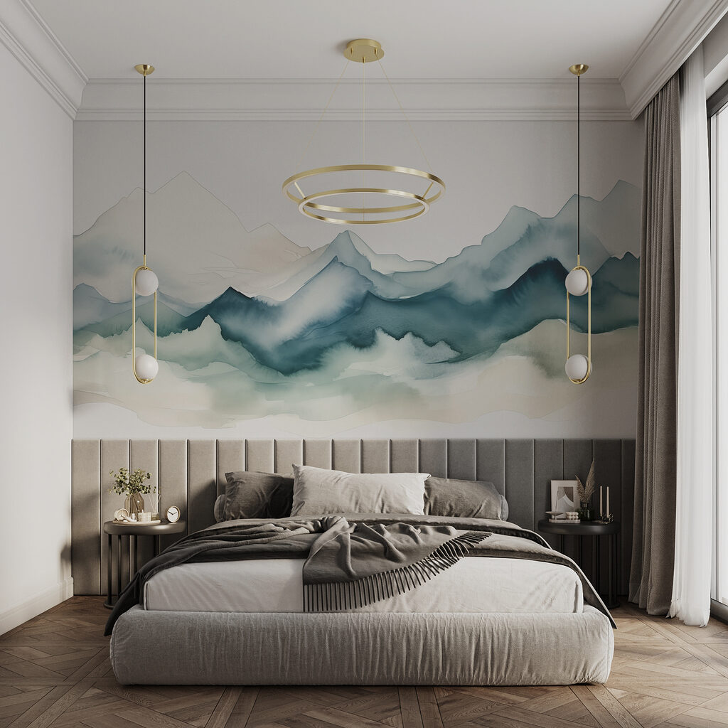 A watercolor of mountains