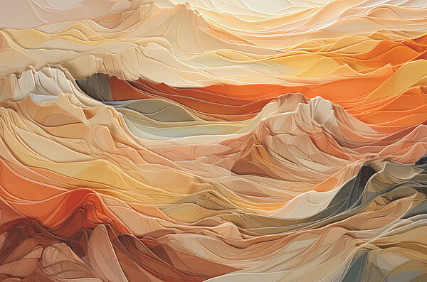 A colorful mountains with lines