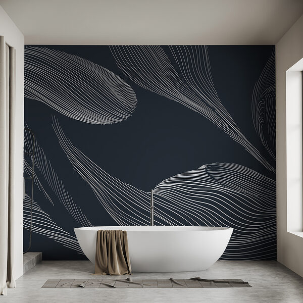 A white lines on a blue background