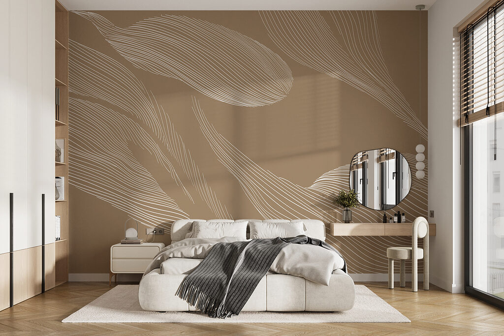 A white lines on a brown background