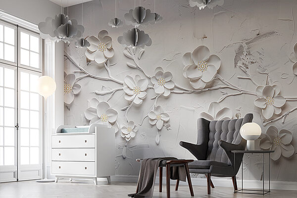 A white flowers on a white surface A white flowers on a white surface