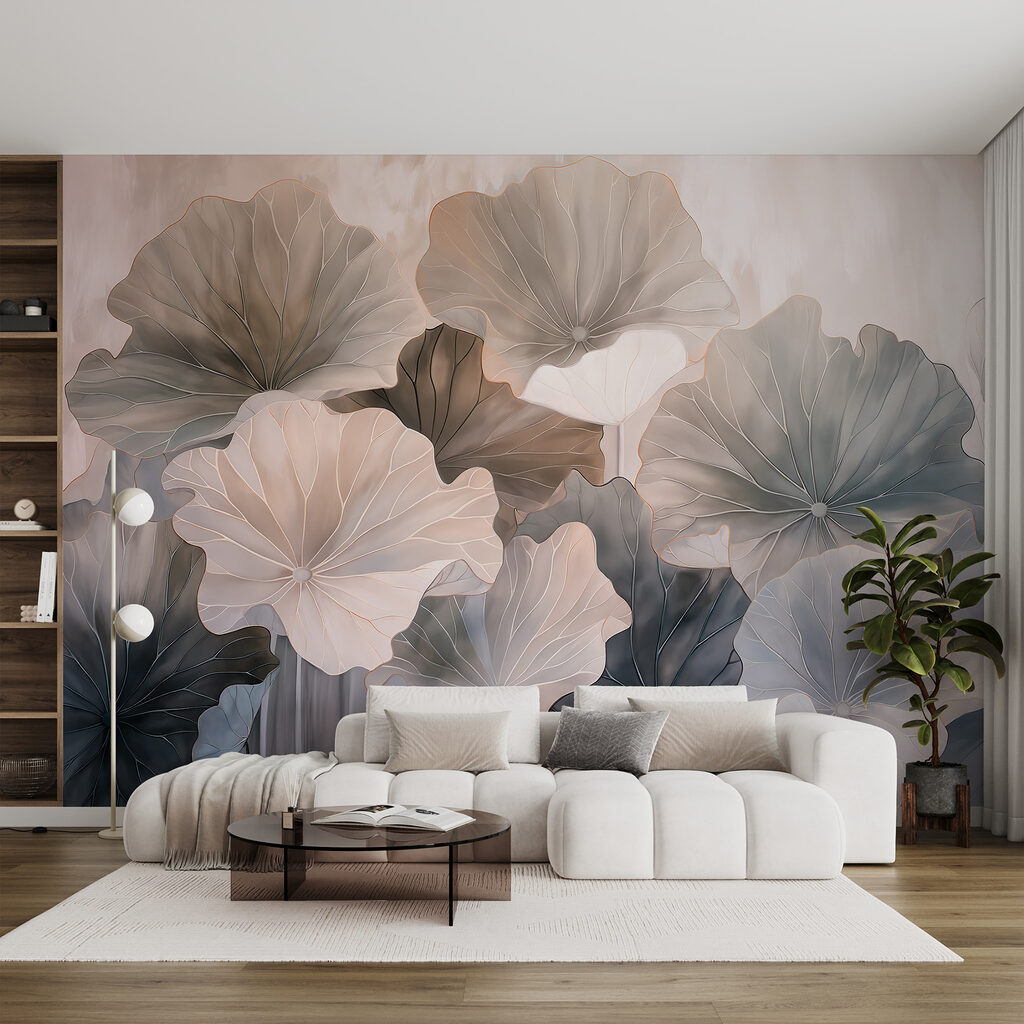 A group of flowers with leaves