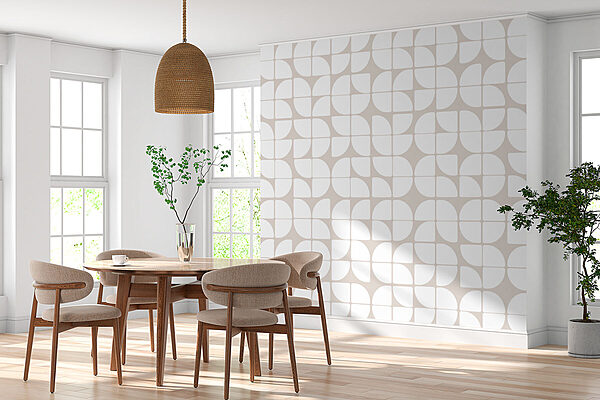 Ταπετσαρίες Ταπετσαρίες Ένα μοτίβο από κύκλους και γραμμές (Κωδικός προϊόντος: w07907v4)