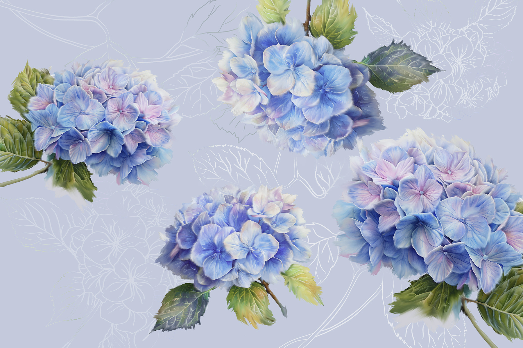 Group of blue flowers Group of blue flowers