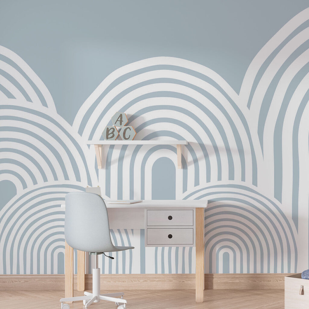 White and gray background with white lines