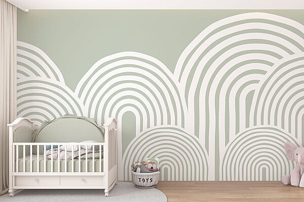 White and gray background with curved lines
