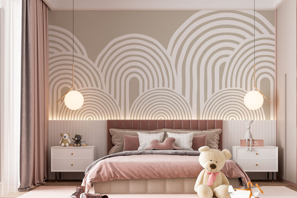 White and gray background with curved lines