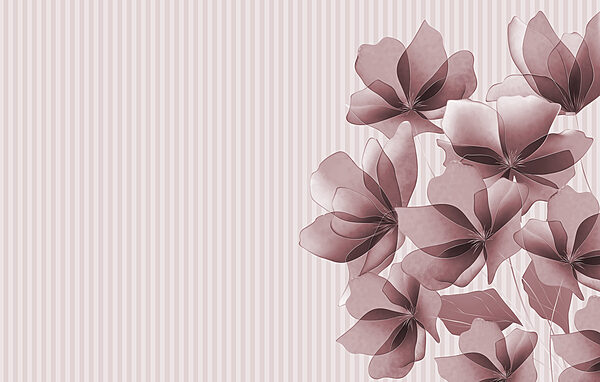 Group of flowers on a striped background