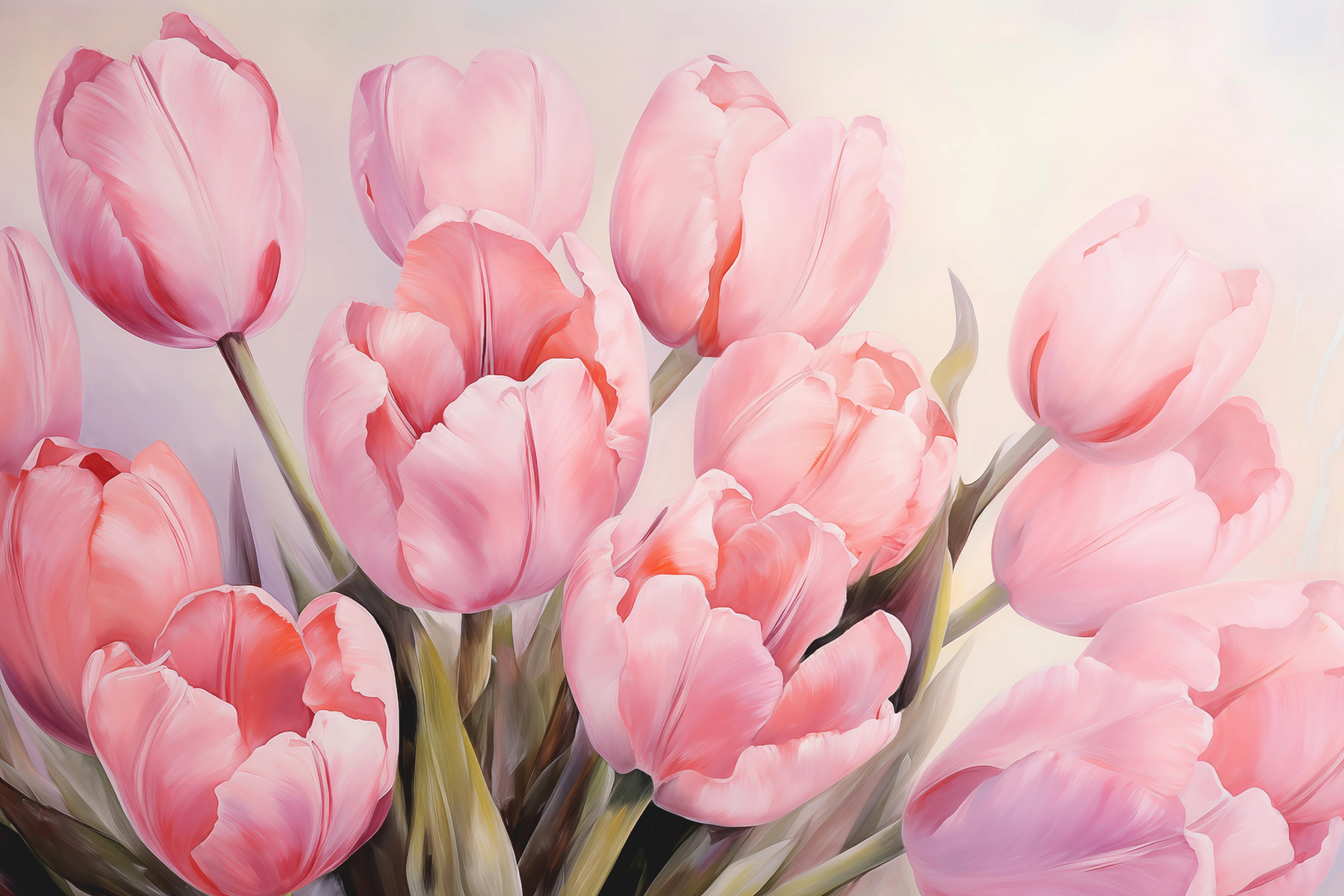 Close up of pink tulips