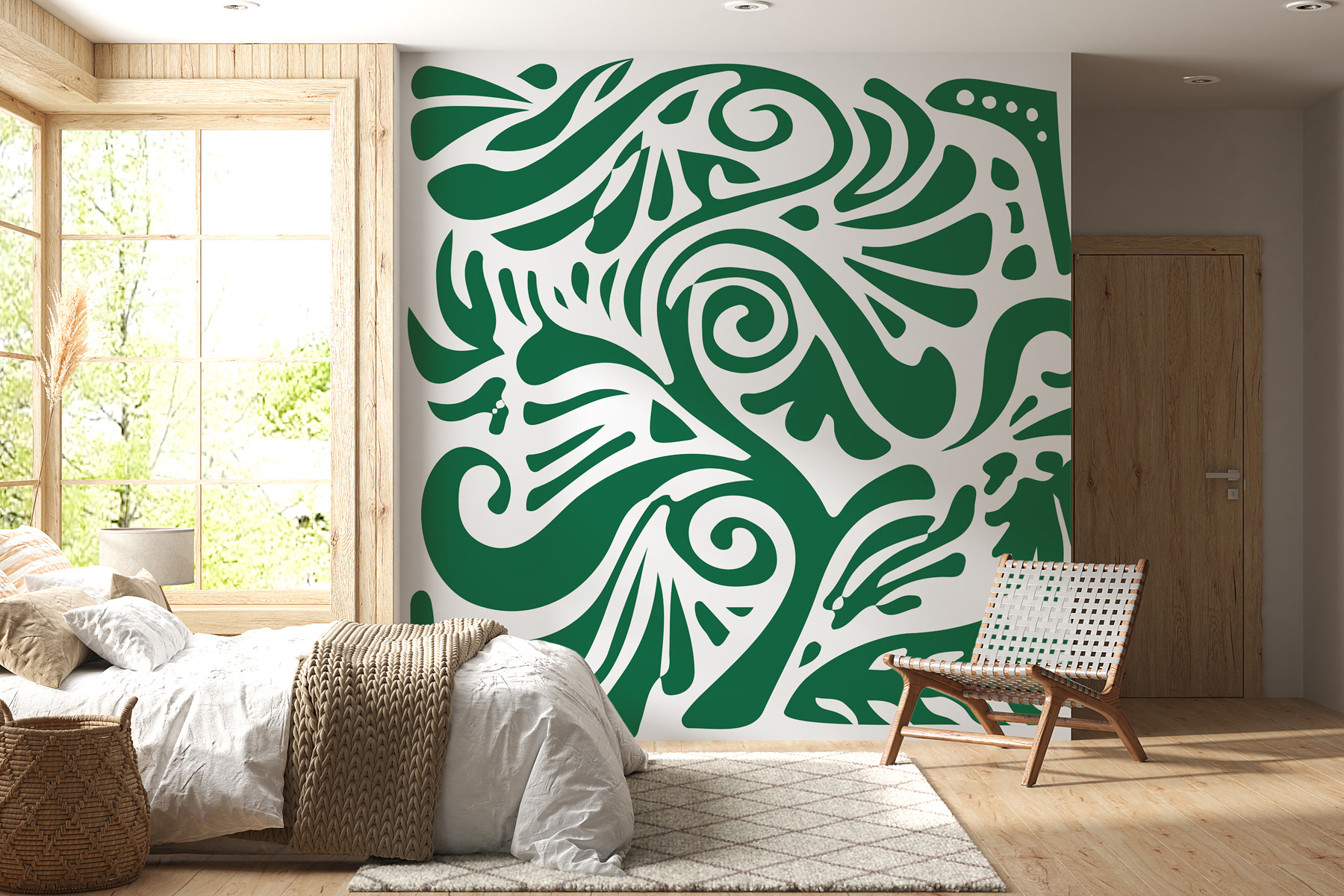 Green and white pattern