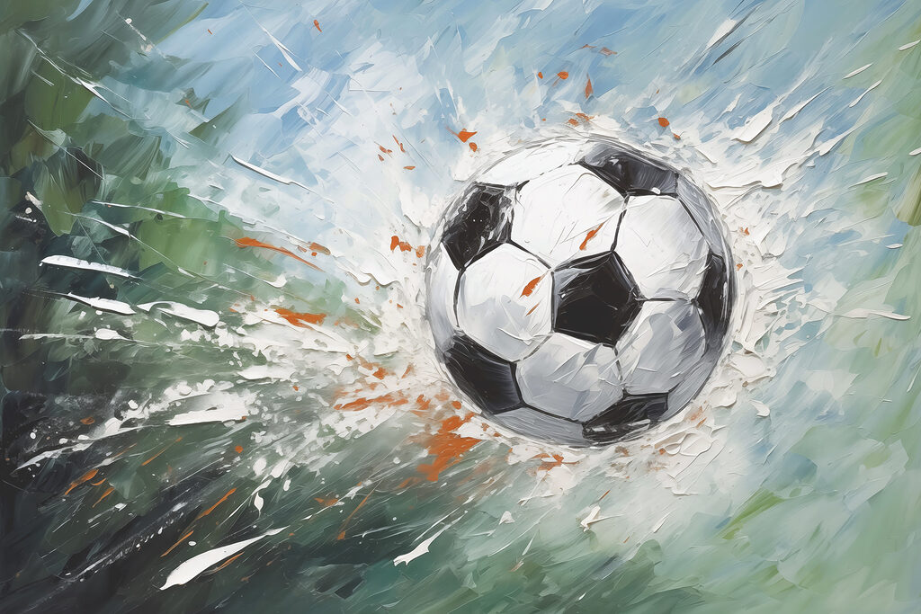 Painting of a football ball Painting of a football ball