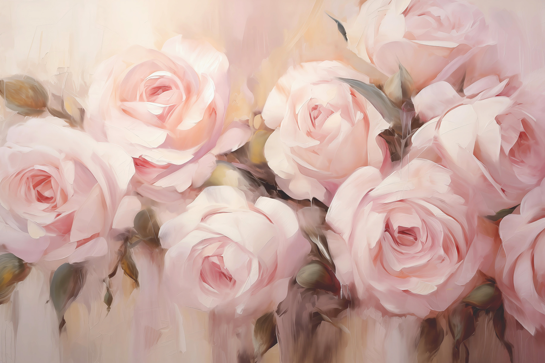 Painting of pink roses