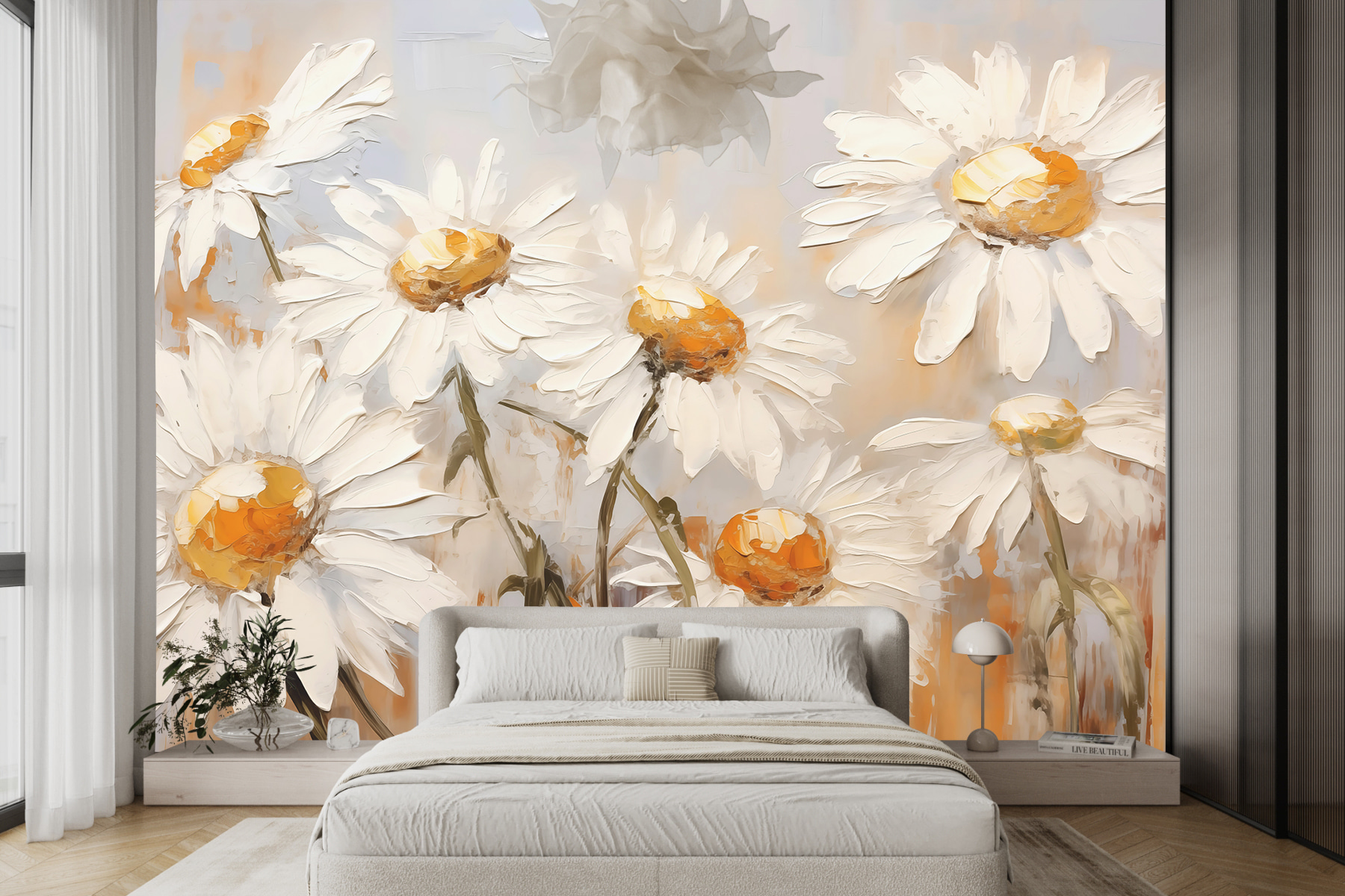 Painting of white flowers