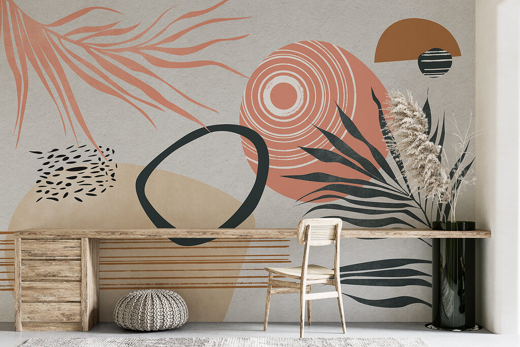 Art piece of art with different shapes and colors