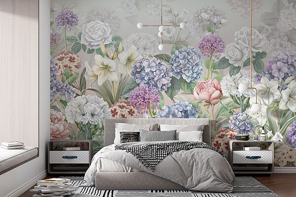 Group of flowers on a white background