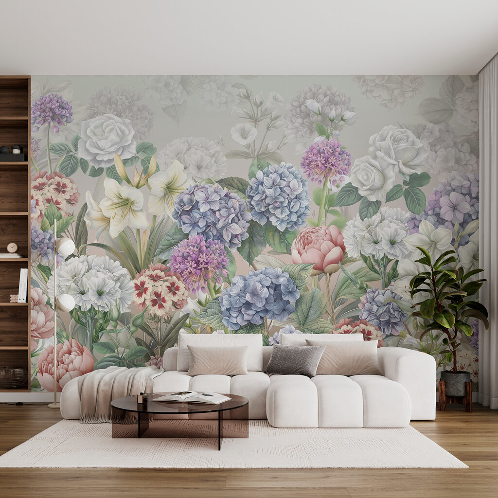 Group of flowers on a white background