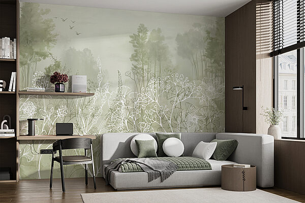 Drawing of plants and trees