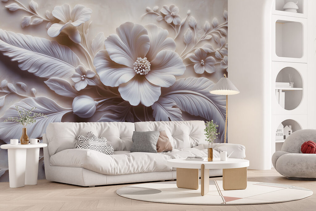 White flower and leaves