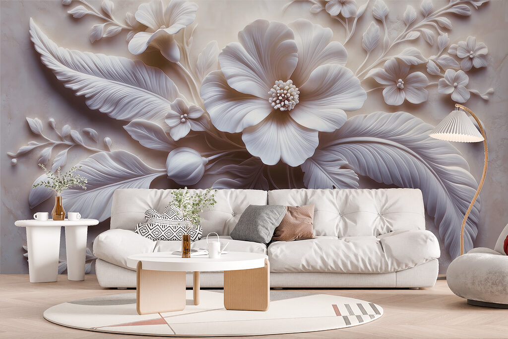 White flower and leaves