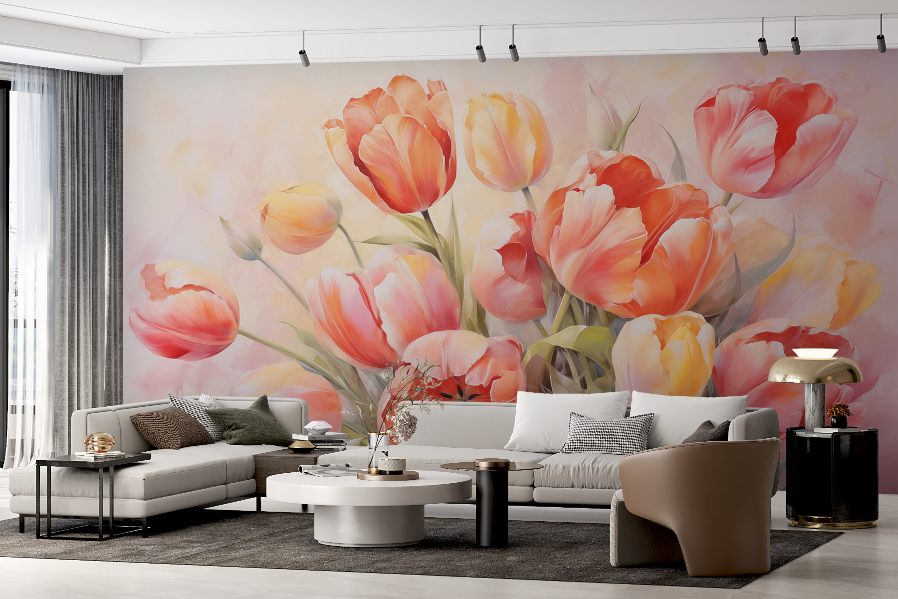 Painting of flowers on a white background