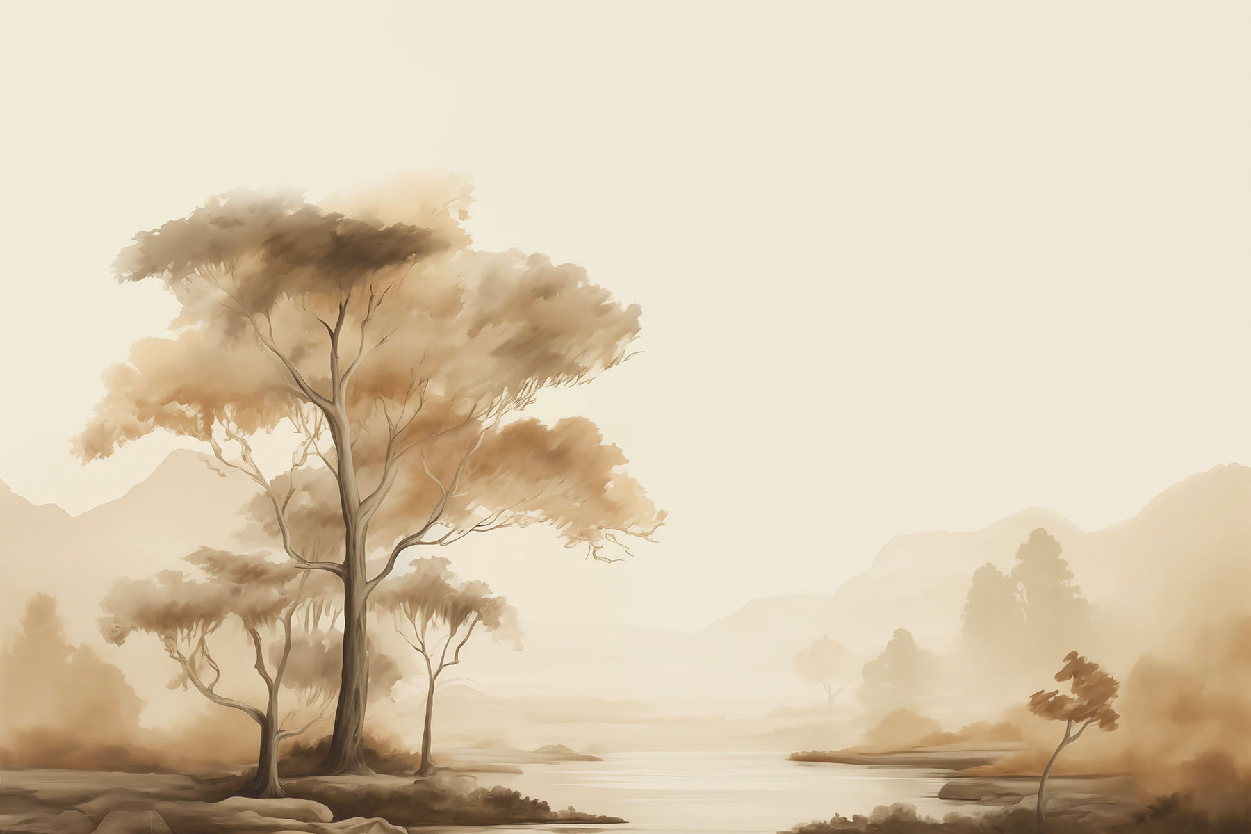 River with trees and grass